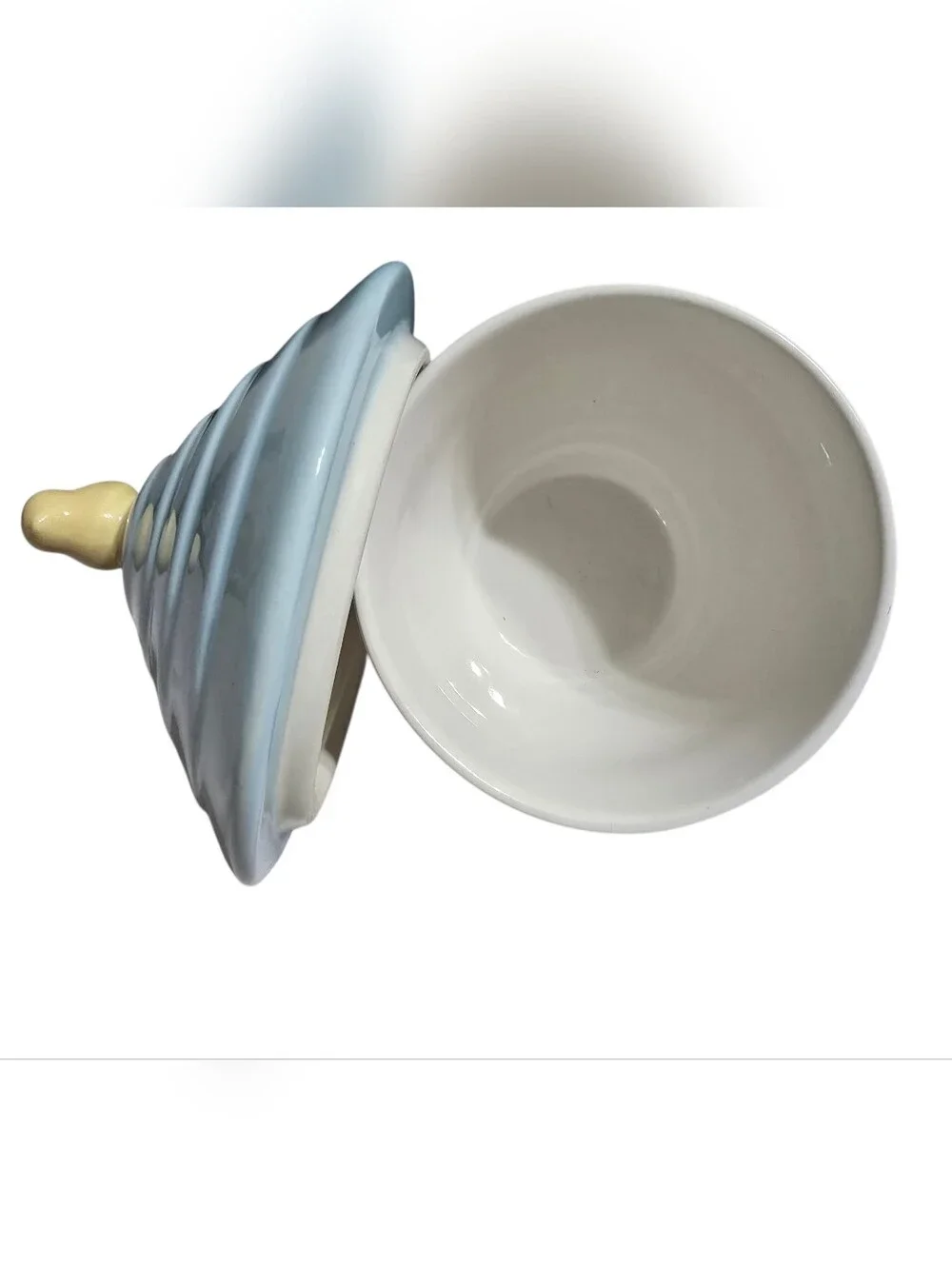 Hallmark Ceramic Birdhouse Lidded Jar Bird Finial